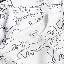 Load image into Gallery viewer, Monochrome Cars 3 Pack Baby Sleepsuits (0-18mths) - Allsport
