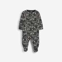 Load image into Gallery viewer, Monochrome Cars 3 Pack Baby Sleepsuits (0-18mths) - Allsport
