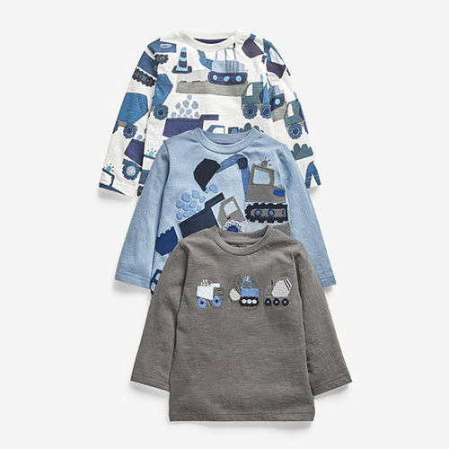 Blue Diggers 3 Pack Long Sleeve Character T-Shirts (3mths-5yrs) - Allsport