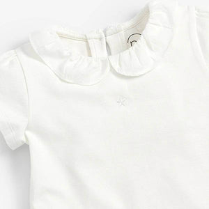 White Short Sleeve Collar T-Shirt (3mths-5yrs) - Allsport