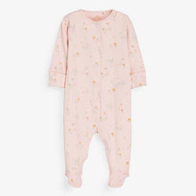 Load image into Gallery viewer, Pink 3 Pack Floral Bunny Sleepsuits (0mths-18mths) - Allsport
