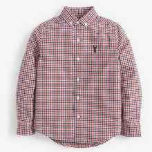 Load image into Gallery viewer, Red Gingham Long Sleeve Oxford Shirt (3-12yrs) - Allsport
