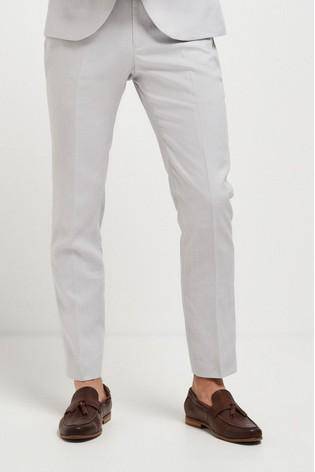 Chalk Trousers Linen Blend Skinny Fit - Allsport