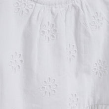 Load image into Gallery viewer, White Broderie Organic Cotton Peplum Blouse (3-12yrs) - Allsport

