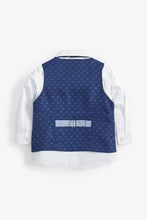 Load image into Gallery viewer, Blue Check Waistcoat, Shirt And Bow Tie Set - Allsport
