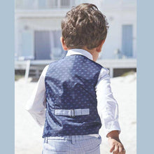 Load image into Gallery viewer, Blue Check Waistcoat, Shirt And Bow Tie Set (3mths-5yrs) - Allsport
