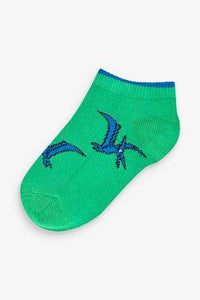 Bright 7 Pack Cotton Rich Dinosaur Trainer Socks - Allsport
