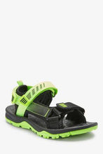 Load image into Gallery viewer, Tape Trekker Black and Fluro Sandals - Allsport
