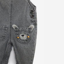 Load image into Gallery viewer, Charcoal Grey Frill Dungarees (3mths-6yrs) - Allsport
