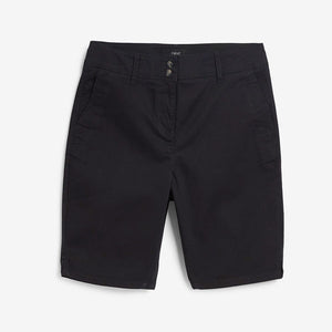 Black Chino Knee Shorts - Allsport