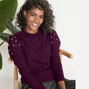 Berry Cosy Embellished Top - Allsport