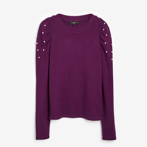 Berry Cosy Embellished Top - Allsport