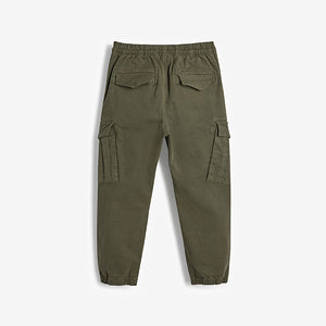 Khaki Green Loose Fit Cargo Trousers (3-12yrs) - Allsport