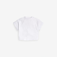 Load image into Gallery viewer, White Organic Cotton Boxy Shaped Basic T-Shirt (3-12yrs) - Allsport
