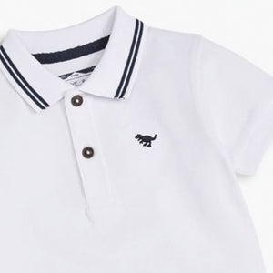 White Short Sleeve Plain Polo Shirt (3mths-5yrs)