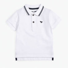Load image into Gallery viewer, White Short Sleeve Plain Polo Shirt (3mths-5yrs)
