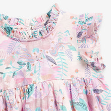 Load image into Gallery viewer, Pink Unicorn Cotton Tier Jersey Dress (12mths-6yrs) - Allsport
