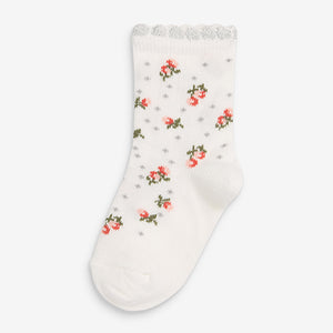 Multi 7 Pack Floral Ankle Socks (Kids) - Allsport