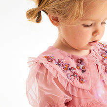 Load image into Gallery viewer, Embellished Mesh Collar Dress (3mths-6yrs)
