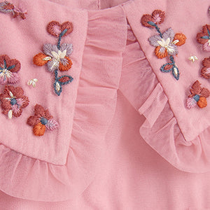 Embellished Mesh Collar Dress (3mths-6yrs)