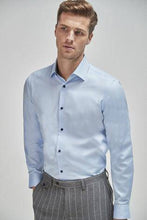 Load image into Gallery viewer, Light Blue Cotton Shirt with Paisley Trim Detail - Allsport
