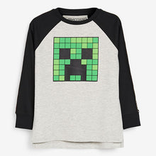 Load image into Gallery viewer, Grey Minecraft Long Sleeved T-Shirt (5-12yrs) - Allsport
