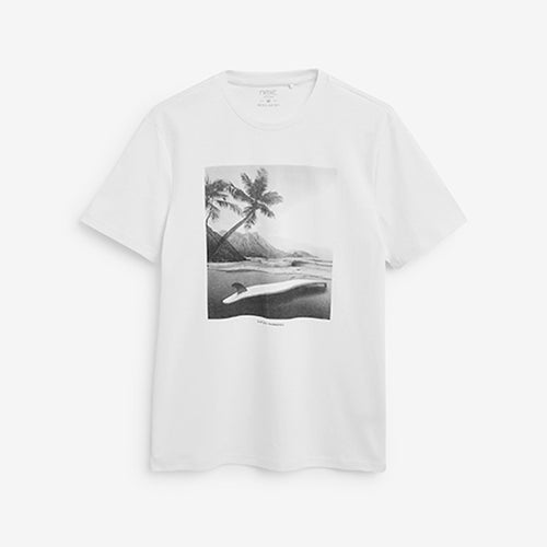 White Photographic T-Shirt - Allsport
