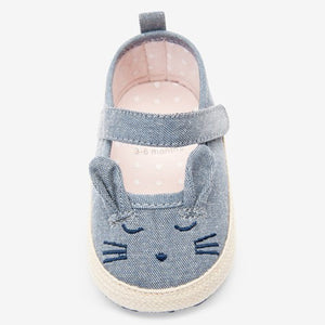Denim Bunny Mary Jane Baby Shoes (0-18mths) - Allsport
