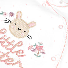 Load image into Gallery viewer, Pink Bunny Little Sister Baby Sleepsuit (0mths-12mths)
