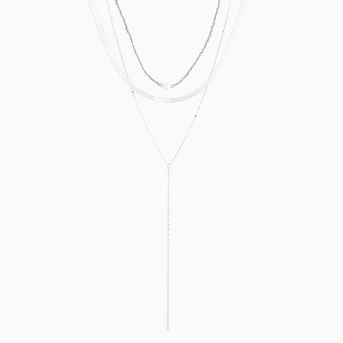 Silver Tone Delicate Three-Layer Necklace - Allsport