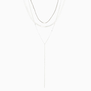 Silver Tone Delicate Three-Layer Necklace - Allsport