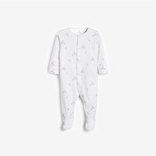 Load image into Gallery viewer, White 4 Pack Delicate Multi Print Sleepsuits (0-12mths) - Allsport
