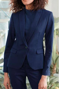Blue  Single Breasted Tailored Fit Jacket - Allsport