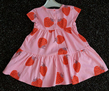 Load image into Gallery viewer, Pink Strawberry Print Dress (0-18mths) - Allsport
