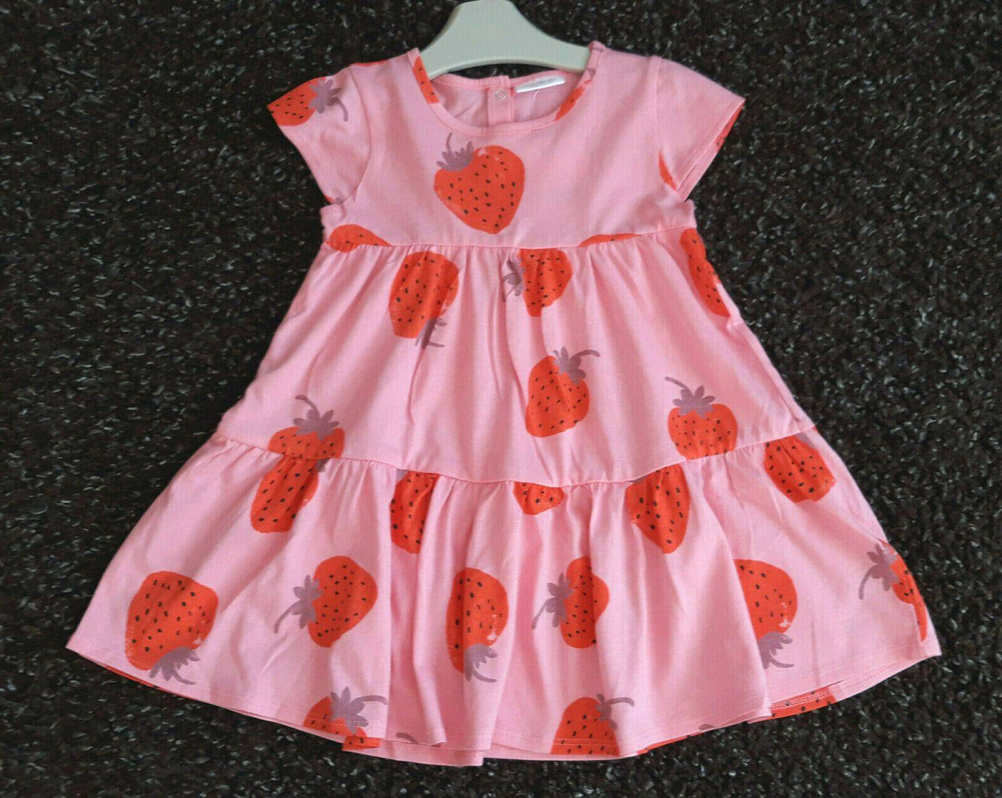 Pink Strawberry Print Dress (0-18mths) - Allsport