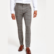 Load image into Gallery viewer, Neutral Skinny Fit Check Chinos - Allsport
