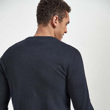 Load image into Gallery viewer, Navy Blue Pure Cotton Jumper - Allsport
