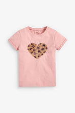 Load image into Gallery viewer, Pink Flippy Sequin Animal Heart T-Shirt - Allsport
