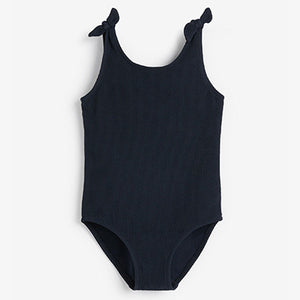 Black Textured Swimsuit (3-12yrs)
