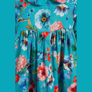 Teal Floral Woven Dress (0mths-18mths) - Allsport