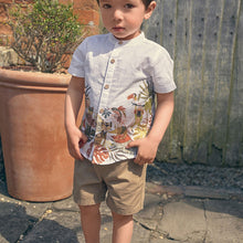 Load image into Gallery viewer, White Short Sleeve Border Print Shirt (3mths-5yrs) - Allsport
