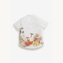 Load image into Gallery viewer, White Short Sleeve Border Print Shirt (3mths-5yrs) - Allsport
