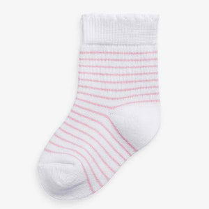 Pink 4 Pack Stripe/Spot Socks (0mth-2yrs) - Allsport