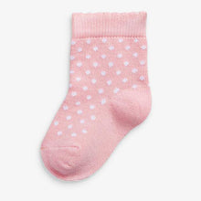 Load image into Gallery viewer, Pink 4 Pack Stripe/Spot Socks (0mth-2yrs) - Allsport
