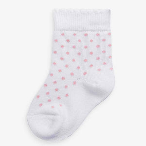 Pink 4 Pack Stripe/Spot Socks (0mth-2yrs) - Allsport
