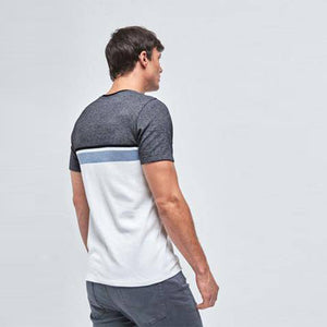 White / Blue Block Soft Touch Regular Fit T-Shirt (9)978-715 - Allsport