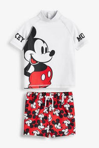 Red Mickey Mouse™ Rash Vest And Shorts Set - Allsport
