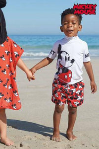 Red Mickey Mouse™ Rash Vest And Shorts Set - Allsport