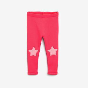 Bright Pink Stars Cosy Leggings (3mths-6yrs)