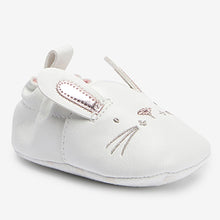 Load image into Gallery viewer, White Bunny Slip-On Baby Shoes (0-18mths)
